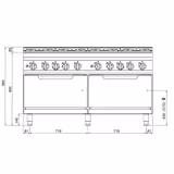 Cucina a gas professionale - Lorenzo 900 - 2-pz - 1600x900x965mm - 84,2 kW - 8 fuochi