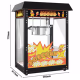 Popcornmaskin - 1,50 kW - 5 kg/h - med 1 kastrull - svart