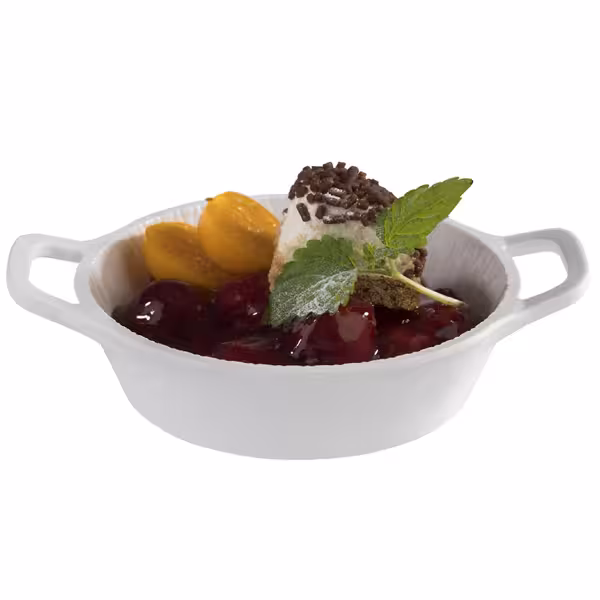 (60 db) tálka - MINI - melamin - 70 ml - szögletes - 115x85 mm - fogantyúval, halmozható, mosogatógépben mosható - fehér