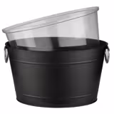 Vasque à bouteilles - TIN - Métal galvanisé - 11 litres - Noir - avec bac intérieur plastique