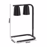 Ponte riscaldante - con 2 lampade riscaldanti a infrarossi - 453x360mm - 500W - altezza regolabile - Nero
