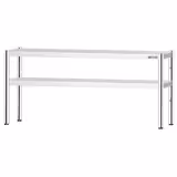 Étagère supérieure en inox – 2 niveaux – 1800 × 370 mm – hauteur réglable