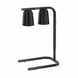 Ripiano d'appoggio riscaldato  a infrarossi con 2 lampade riscaldanti - 500 Watt - altezza regolabile - nero