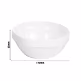 (6 adet) Kase - PET - FRIENDLY - 0,5L - yuvarlak - Ø140mm - Beyaz