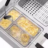 Cestello per pasta 1/2 | Serie Mario - 140x332x220mm - acciaio inox | 1 manico | angoli arrotondati | materiali resistenti al calore - per cuocipasta