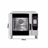 Bakery- Commercial Combi Oven - Touchscreen Controls - 4x EN 600x400 or 4x GN 1/1 - incl. Automatic washing system, Core temperature probe, Direct steam injection, Wi‑Fi & USB - 7" TFT touchscreen