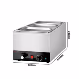 Elektro Bain-Marie - 1,2 kW - GN 1/1 mit 200mm Höhe - mit Ablasshahn