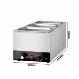 Countertop Bain Marie - GN 1/1 - 200mm deep - 1,2 kW - with Drain Tap