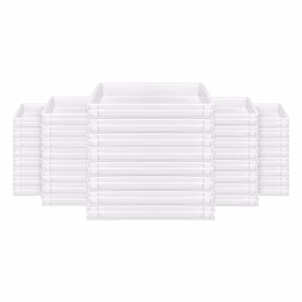 (40 stuks) Deegkratten-set - 40 bakken - Euronorm 60x40cm - hoogte: 70mm - Polypropyleen (PP) - wit