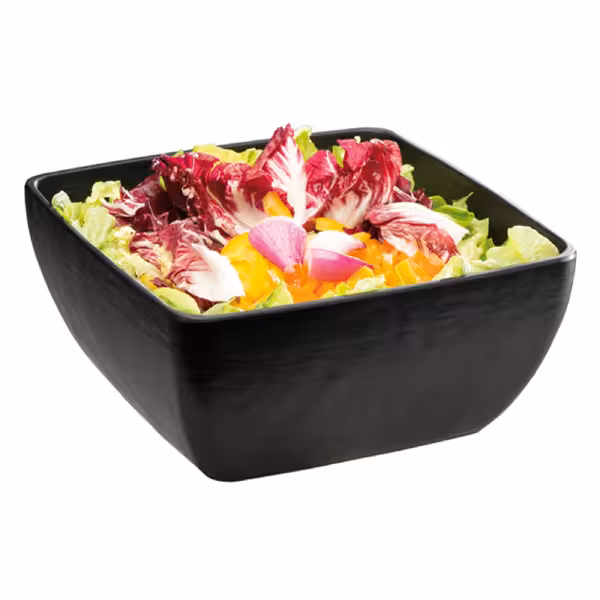 (6 stuks) Schaal - SLATE - Melamine - 3,8L - 250x250mm - stapelbaar - Zwart