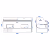 Vitrină frigorifică pentru carne / Vitrină frigorifică orizontală - 2480x975 mm - 200 L - culoare negru - geam frontal drept