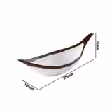 (6 Stück) Blatt Schale - CROCKER - Melamin - 0,17 Liter - Weiß/Braun