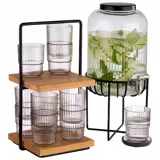 2-Tier Afternoon Tea Stand - PERFECTO SMALL - Square - Metal Frame - Oak Shelves