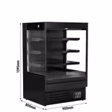 Commercial wall-mounted refrigerated display shelving - 900 mm - 287 litres - with 3 shelves