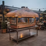 Houtskool koperen grill - 1500mm - Grillrooster 1300x500mm - 1 grillrooster