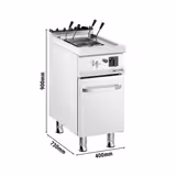 Gas pastakoker met vulkraan - 18 liter - 10,5kW - met aftapkraan - op kast met 1 deur - 700 serie