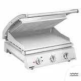 ROBAND | Electric Panini & Burger Contact Grill - Ribbed Top & Smooth Bottom - 500 x 275 mm - 3.1 kW