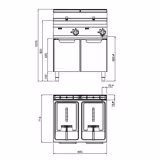 Elektro Doppelfritteuse - 18+18 Liter - 27 kW