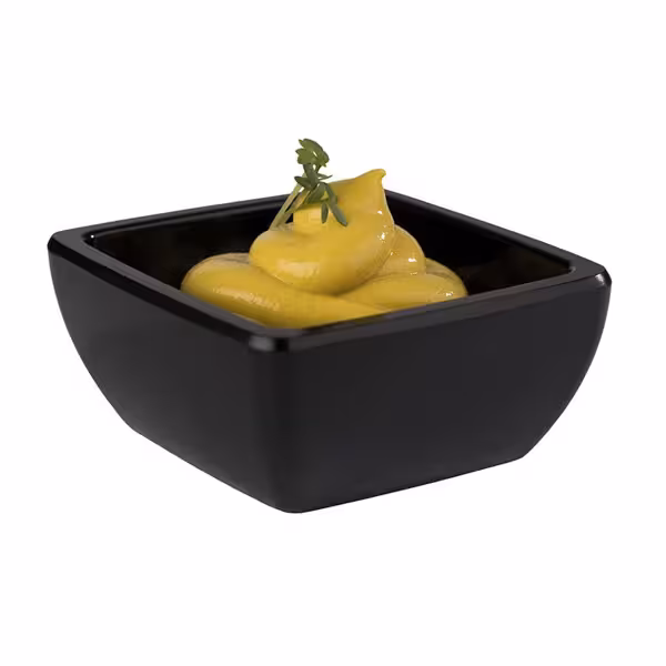 (6 adet) Ramekin (Sos Kasesi) - FRIENDLY - PET (Geri Dönüştürülmüş) - 50ml - köşeli - 65x65mm - Siyah