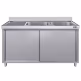 Móvel de lavagem em aço inoxidável ECO - 2000x600mm - 2 cuba(s) à direita