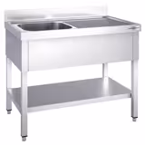 Lavello PREMIUM - 1600x700mm - con ripiano di base e 1 vasca a sinistra 	