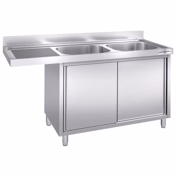 Dishwasher sink unit - 2000x600mm - with 2 basins on the right