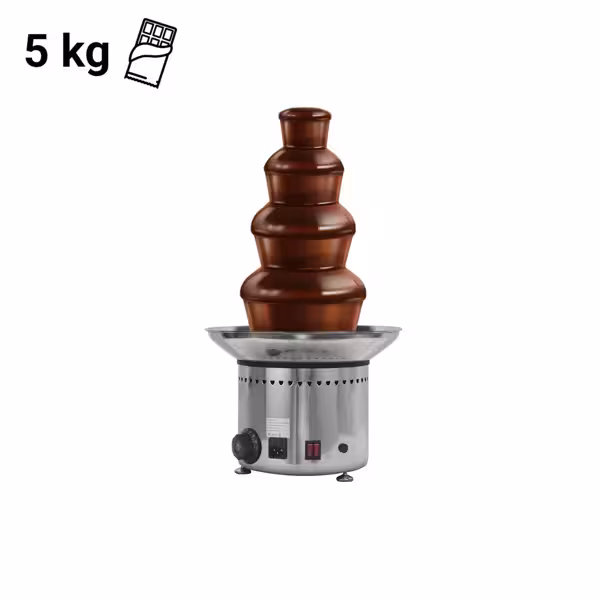 Chocoladefontein RVS - 4 lagen - 230W - capaciteit 5kg - Ø33x(H)60cm