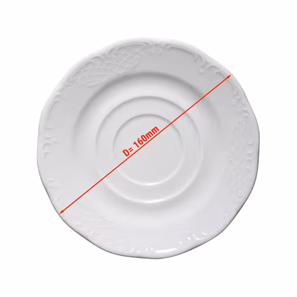 (6 pcs) CLASSICO - Cappuccino saucers - Ø160mm - White