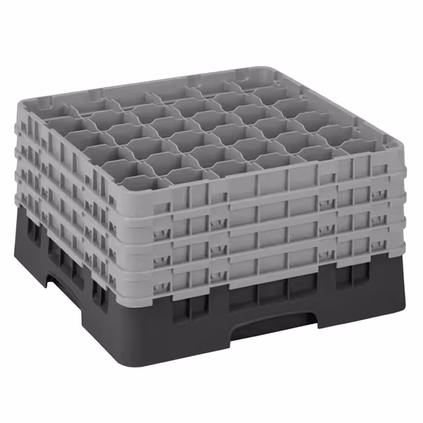 CAMBRO | CAMRACK® - Lasipesukori 1/1 - 36 lokeroa - 4 jatko-osalla - 500x500mm - Musta