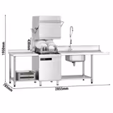 Lavastoviglie a capotta professionale - Meccanica - 7,1kW - con pompe dosatrici detergente & brillantante & pompa di lavaggio - con addolcitore d'acqua integrato - cesto 50x50cm