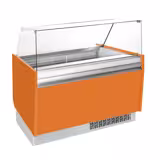 Vitrine à glace LIAM – 1310 mm – refroidissement statique – pour 10+10 bacs à glace de 5 litres – Orange