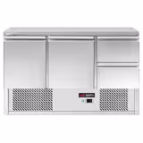 Koelwerkbank ECO - 1368x700mm - 368 liter - front zwart - met 2 deuren - met 2 lades