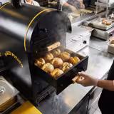 Gas Forno per patate al cartoccio (Kumpir) - manuale - 4,9kW - 500x700x950mm - Acciaio inox - con 2 cassetti