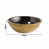 (6 Stück) Schale - MANGO - Holz - 1,1 Liter - Ø 240mm - Schwarz-Gold