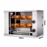 Elektro Mini-Hähnchengrill - 4,4 kW - mit 2 Spießen für bis zu 6 Hähnchen