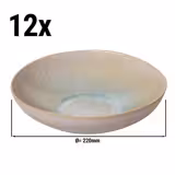 (12 pcs) LIGHT BLUE SEA | Deep Plate - Stoneware - Ø220mm - Blue
