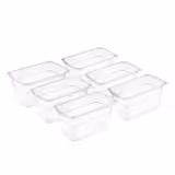 (6 pcs) Polypropylène Bac GN GN 1/9 - translucide - 0,57L - Profondeur: 65mm