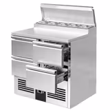 Mesa saladette de preparación Compacta PREMIUM - 900x700mm - con 4 cajones - para 5x GN 1/6