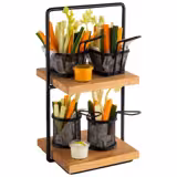 Etagère - 2-stufig - PERFECTO SMALL - Eckig - Metallgestell - Etagen aus Eichenholz