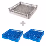 Lave-vaisselle à passage double avec double panier et double paroi - Numérique - 22,2 kW - avec détartrant - avec pompe à détergent, pompe à liquide de rinçage et pompe à lessive