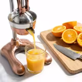 Heavy Duty Lever Citrus Press - Soft-Grip Handles - with 3 Perforated Plates - Bronze - Stainless Steel - Aluminium