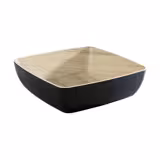 (6 uds) Bol - FRIDA - Melamina - 2,65L - cuadrado - 250x250mm - Profundidad: 75mm - Negro/Beige