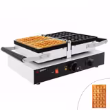 Waffle Makinesi - Tekli - Manuel Zamanlayıcılı - 1,6kW - Şekil: Kare Model - 2 adet için - 180° çevirmeli - Sabit Plakalı