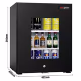 Mini displaykoelkast - 402mm - 34 liter - met 1 glazen deur & LED‑verlichting - zwart