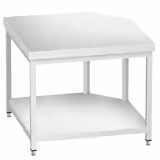 Edelstahl Eckarbeitstisch PREMIUM - 1150x800mm - mit Grundboden ohne Aufkantung