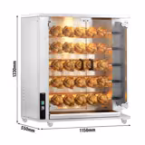 Gas Kippengrill - 23,5kW - met 5 spittten - voor 25 kippen