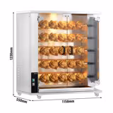 Grill gazowy do kurczaka PREMIUM - 23,5 kW - z 5 szpikulcami na 25 kurczaków	