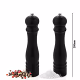 (12 pcs) Set de moulins à sel & poivre - Bois - Hauteur: 200mm - Noir