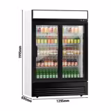 Drankenkoelkast - 1295mm - 880L - digitaal display - 2 glazen schuifdeuren & LED-interieurverlichting - zwart