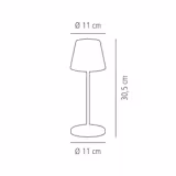(4 pcs) LED Table Lamp - MERLE MINI - Rechargeable - Cordless - 3-step dimmable - Ø110mm - Sand - with Charging Dock